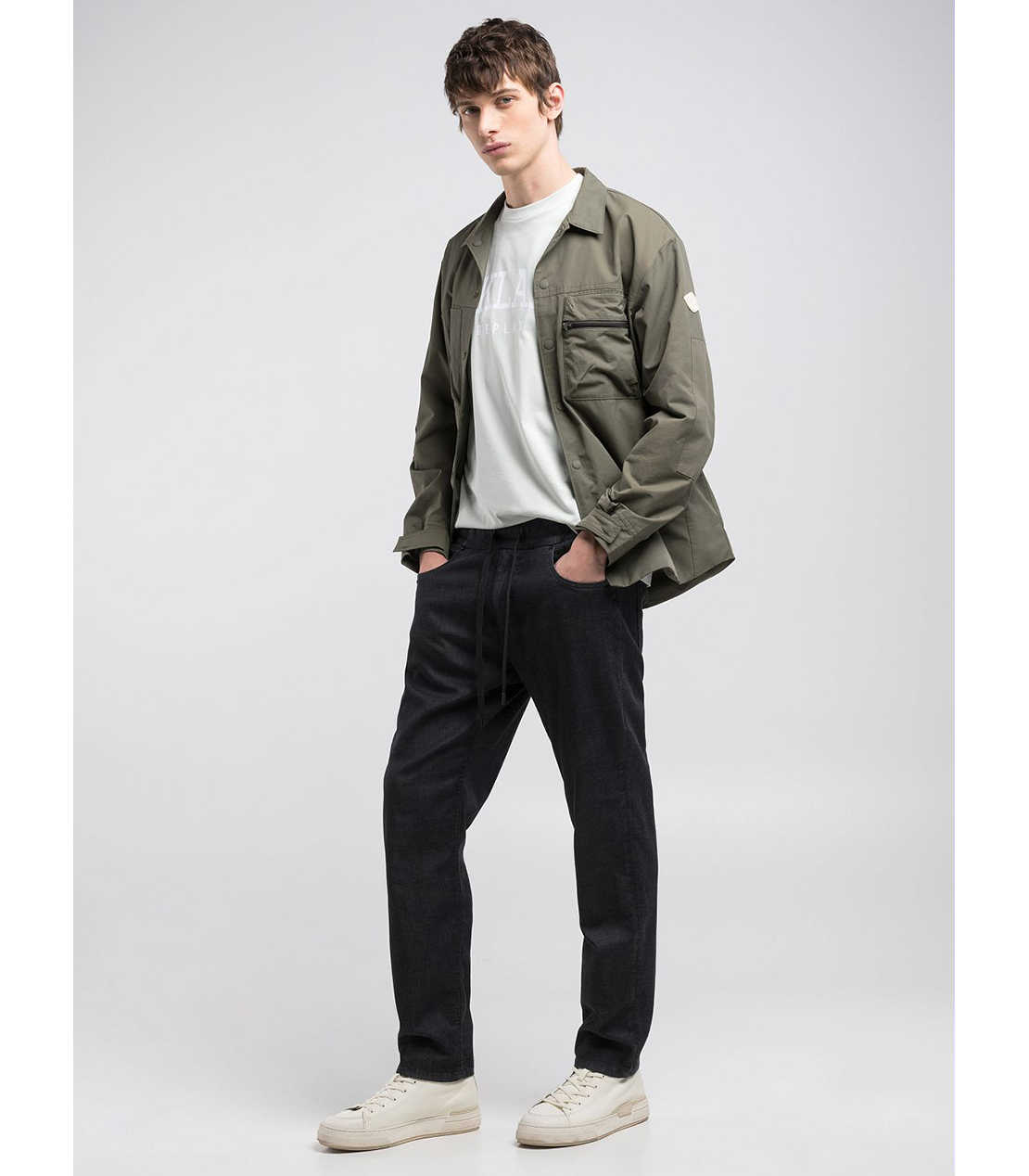 リラックステーパードLANNY Touch denim 詳細画像 ブラック 3